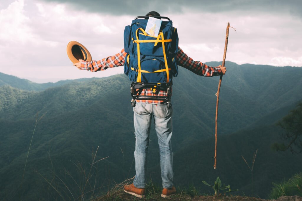 trekker with backpack